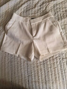Banana Republic offwhite High-Waist Tailored Shorts